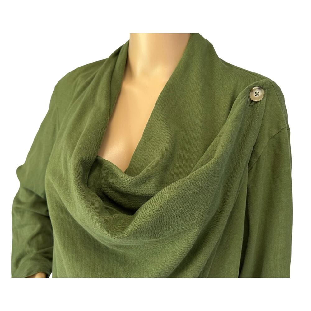 J. Crew Wrap Cardigan Sweatshirt Deep Moss Green AP849 Size L - Picture 7 of 12